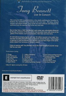 Muziek DVD - Tonny Bennet Live in Concert