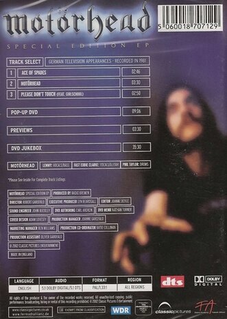 Muziek DVD - Motörhead Special Edition EP